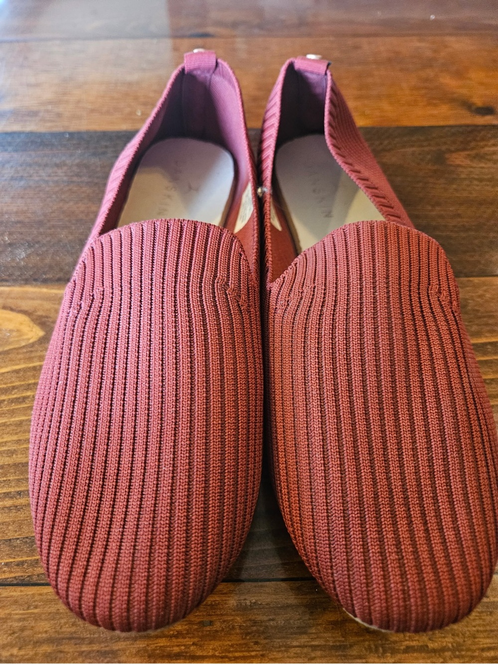 Danskin Women's Ribbed Slip-On Loafers in Rosewood